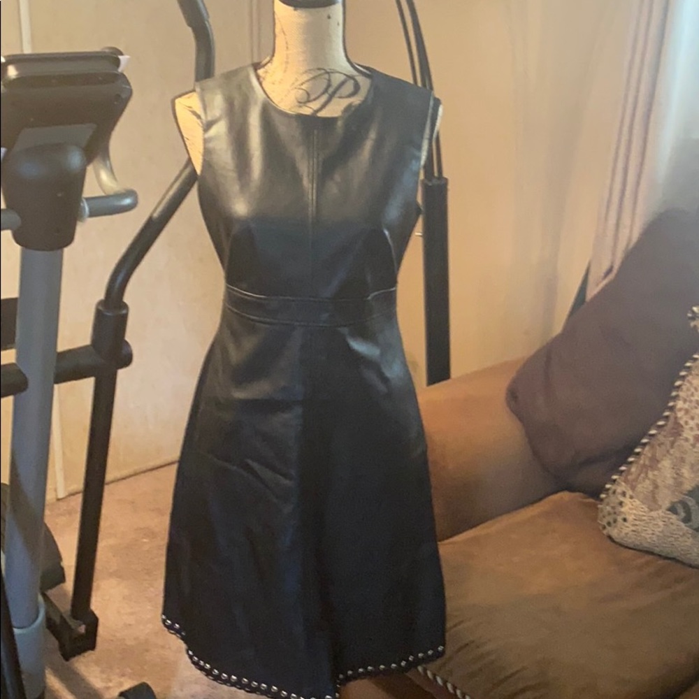 NWOT Leather sheath dress